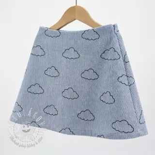 Menčester STRETCH Little clouds old blue