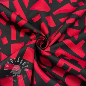 Bavlnená látka SATIN Geometric dark red