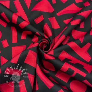 Bavlnená látka SATIN Geometric dark red
