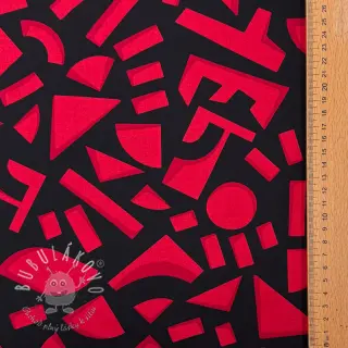Bavlnená látka SATIN Geometric dark red