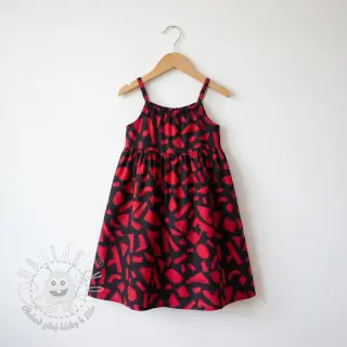 Bavlnená látka SATIN Geometric dark red