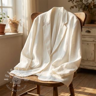 Viskóza s ľanom SPANDEX off white