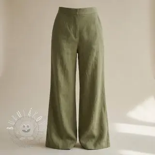 Viskóza s ľanom SPANDEX moss green
