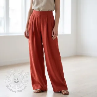 Viskóza s ľanom SPANDEX terracotta