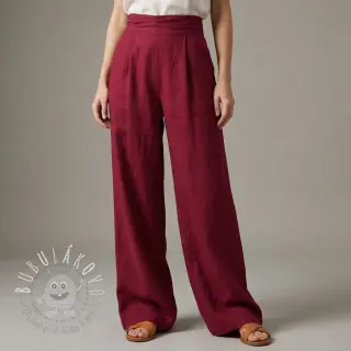 Viskóza s ľanom SPANDEX burgundy