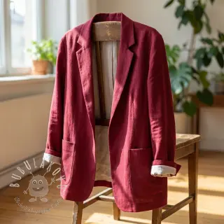 Viskóza s ľanom SPANDEX burgundy