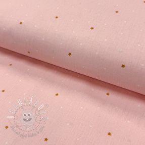 Bavlnená látka Sweet bear star light rose ORGANIC