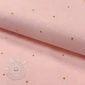 Bavlnená látka Sweet bear star light rose ORGANIC