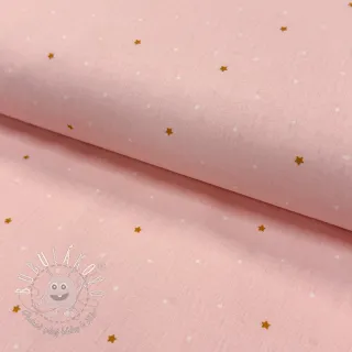 Bavlnená látka Sweet bear star light rose ORGANIC