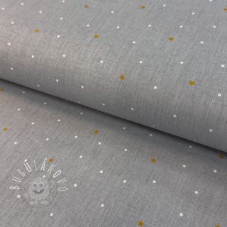 Bavlnená látka Sweet bear star light grey ORGANIC
