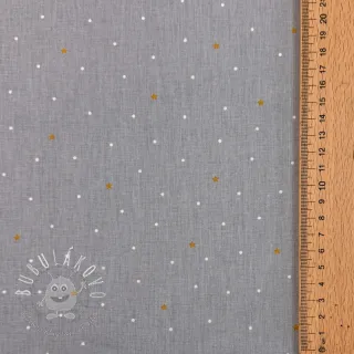 Bavlnená látka Sweet bear star light grey ORGANIC