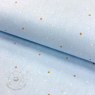 Bavlnená látka Sweet bear star light blue ORGANIC
