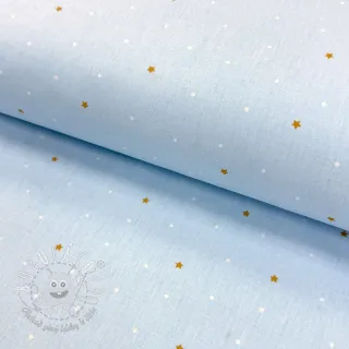 Bavlnená látka Sweet bear star light blue ORGANIC