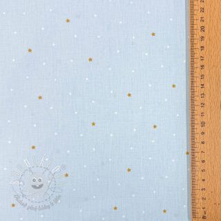 Bavlnená látka Sweet bear star light blue ORGANIC