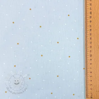 Bavlnená látka Sweet bear star light blue ORGANIC