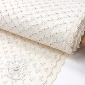 Bavlnená látka EMBROIDERY Rosemary white