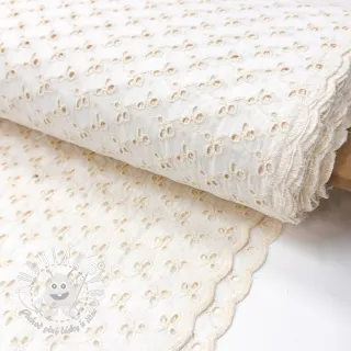 Bavlnená látka EMBROIDERY Rosemary white