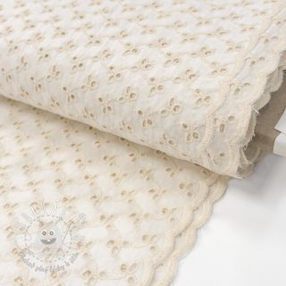 Bavlnená látka EMBROIDERY Rosemary off white