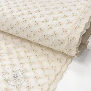 Bavlnená látka EMBROIDERY Rosemary off white