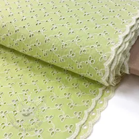 Bavlnená látka EMBROIDERY Rosemary lime