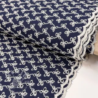 Bavlnená látka EMBROIDERY Rosemary navy