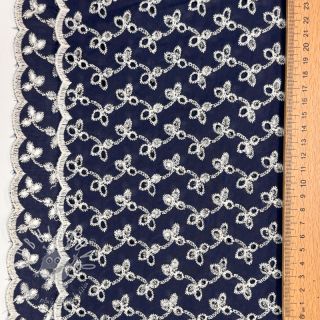 Bavlnená látka EMBROIDERY Rosemary navy