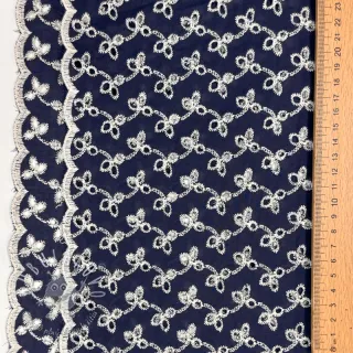 Bavlnená látka EMBROIDERY Rosemary navy