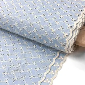 Bavlnená látka EMBROIDERY Rosemary light blue