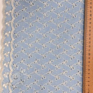 Bavlnená látka EMBROIDERY Rosemary light blue