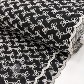 Bavlnená látka EMBROIDERY Rosemary black