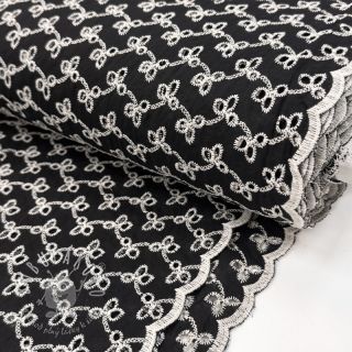Bavlnená látka EMBROIDERY Rosemary black
