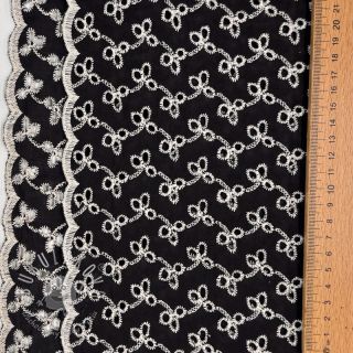 Bavlnená látka EMBROIDERY Rosemary black