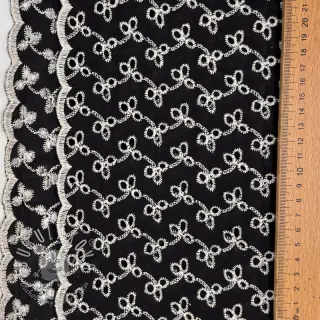 Bavlnená látka EMBROIDERY Rosemary black