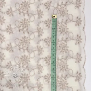 Bavlnená látka EMBROIDERY Lilian ecru