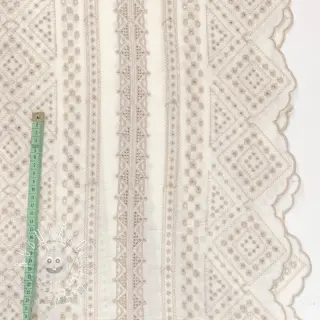 Bavlnená látka EMBROIDERY Lilian beige