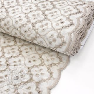 Bavlnená látka EMBROIDERY Lilian natural