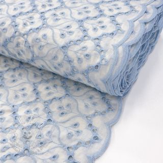 Bavlnená látka EMBROIDERY Lilian blue