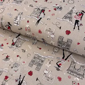 Dekoračná látka Linenlook Cute Paris multico