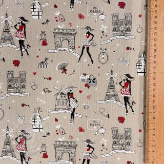 Dekoračná látka Linenlook Cute Paris multico