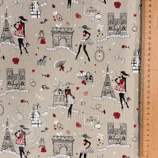 Dekoračná látka Linenlook Cute Paris multico
