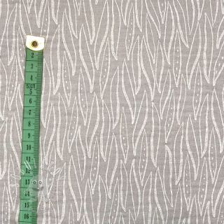 Dvojitá gázovina/mušelín Leaves light grey