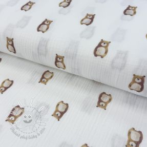 Dvojitá gázovina/mušelín Animals design B digital print ORGANIC