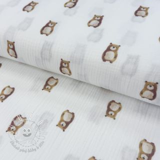 Dvojitá gázovina/mušelín Animals design B digital print ORGANIC