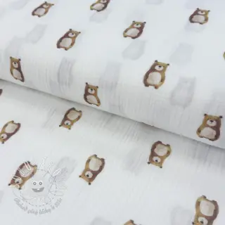 Dvojitá gázovina/mušelín Animals design B digital print ORGANIC