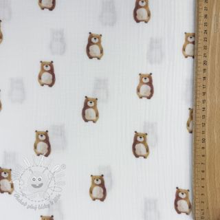 Dvojitá gázovina/mušelín Animals design B digital print ORGANIC