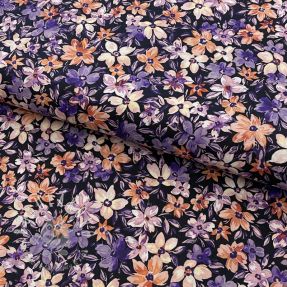 Bavlnená látka Sketched meadow black digital print