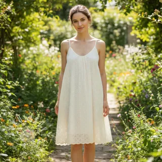 Bavlnená látka EMBROIDERY Rosemary white