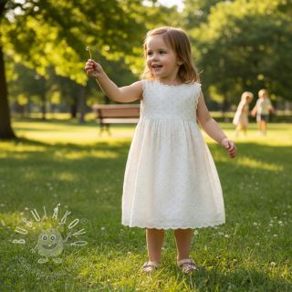 Bavlnená látka EMBROIDERY Rosemary white