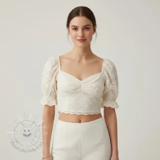 Bavlnená látka EMBROIDERY Rosemary white