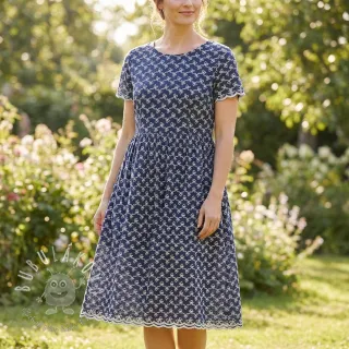 Bavlnená látka EMBROIDERY Rosemary navy